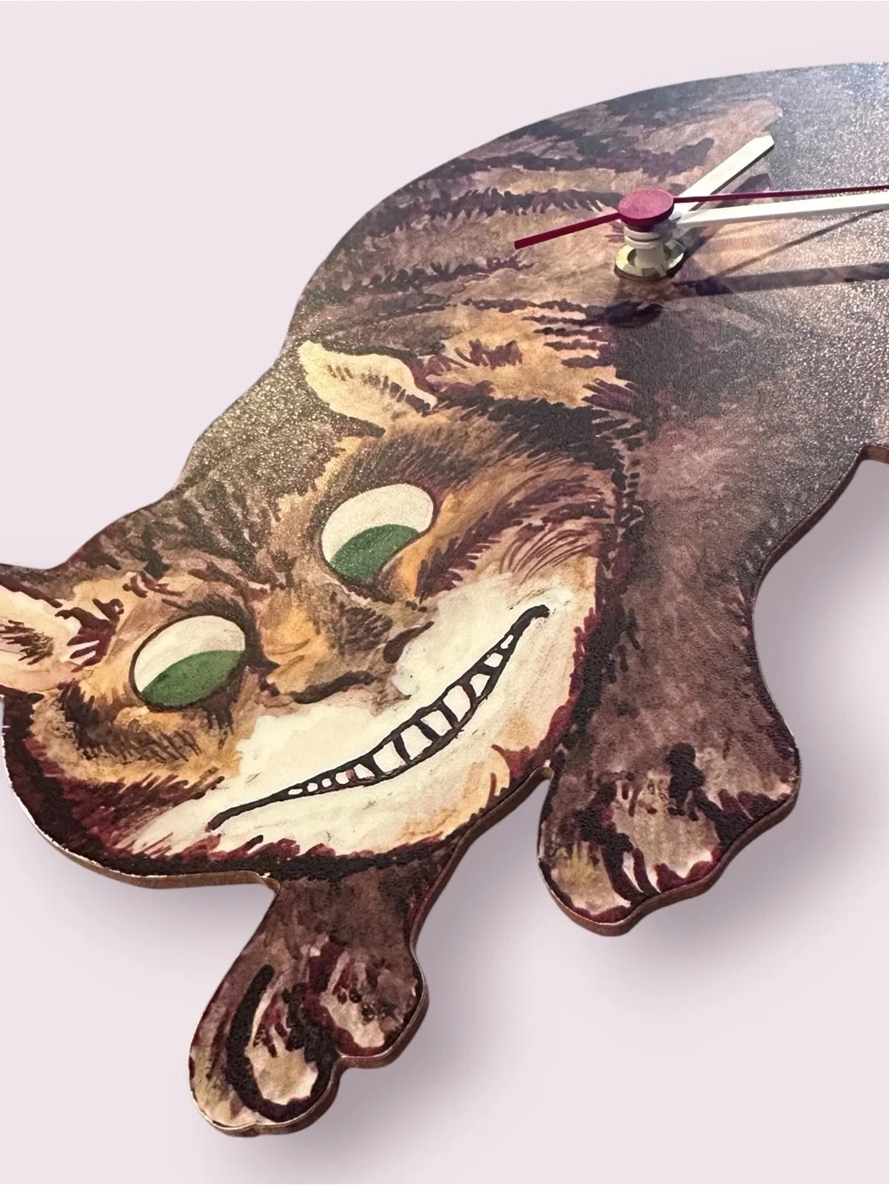 Cheshire Cat Alice in Wonderland Inspired Decorative Battery Operated Clock